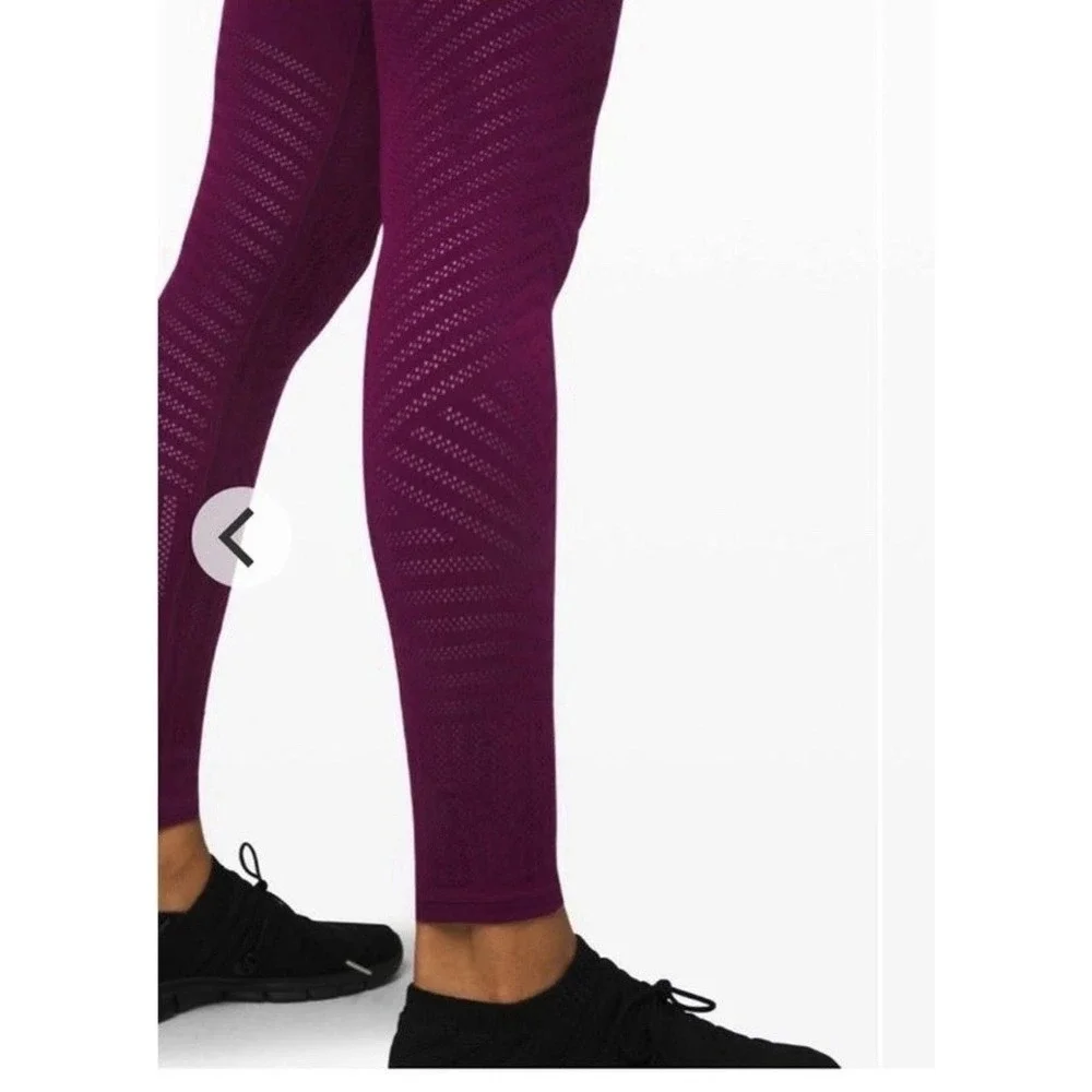 Lululemon Reveal Tight *Mesh Stripes Marvel (W5BU7S) Size‎ 8 fushia